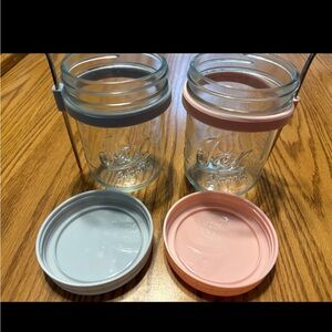 LANDNEOO 2 Pack Overnight Oats Containers with Lids and Spoons 16 oz Glass Mason